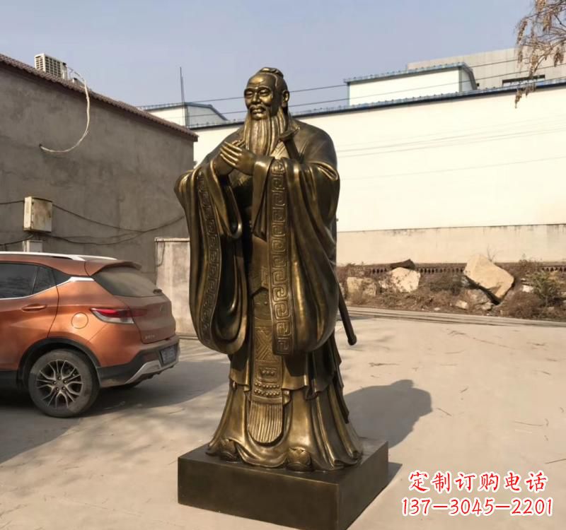 菏泽孔子名人铜雕