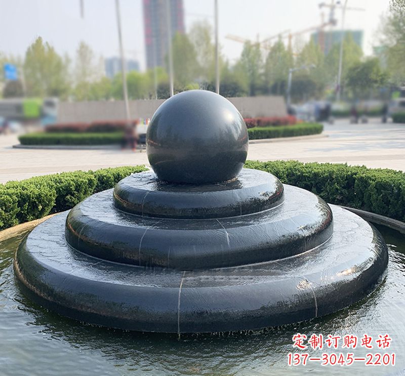 菏泽临沂石雕风水球喷泉