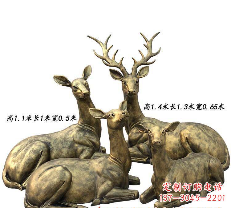 菏泽精致鹿群铜雕,雕刻出无可比拟的优雅