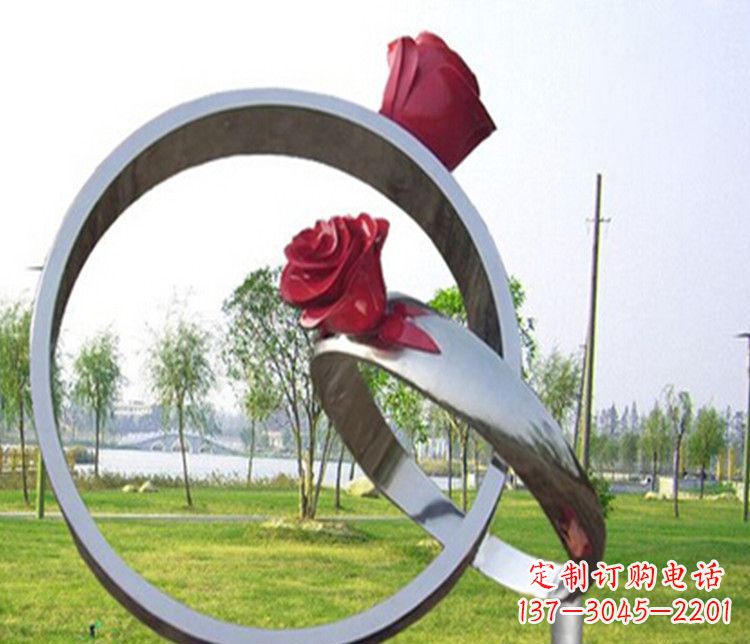 菏泽不锈钢戒指雕塑展示