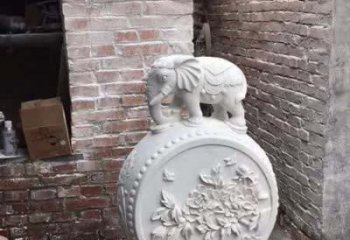 菏泽汉白玉小象抱鼓石雕塑之美
