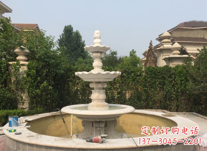 菏泽三层喷泉公园石雕--唤醒公园原始的气息