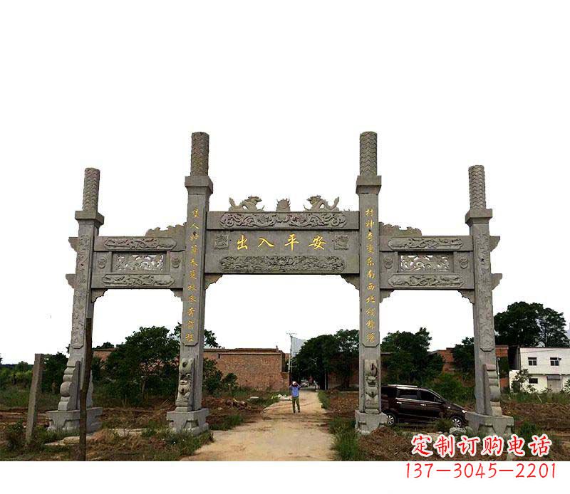 菏泽三门牌坊石雕——传承古文化风韵