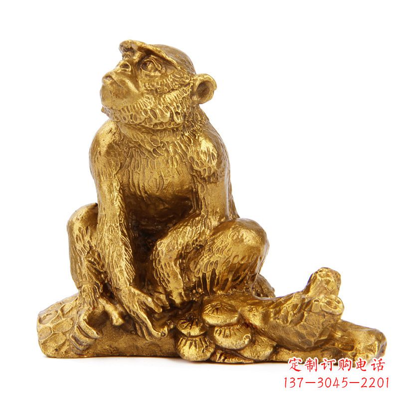 菏泽生肖猴-铸铜鎏金动物雕塑摆件
