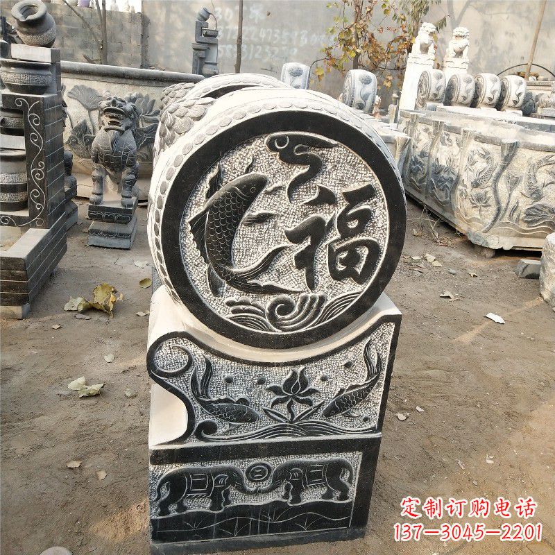 菏泽石雕仿古抱鼓门墩