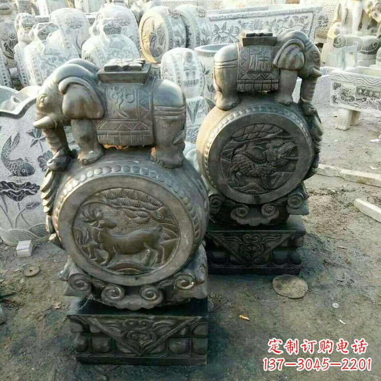 菏泽石雕门墩石鼓