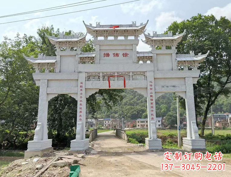 菏泽古典大气的门楼石雕雕塑