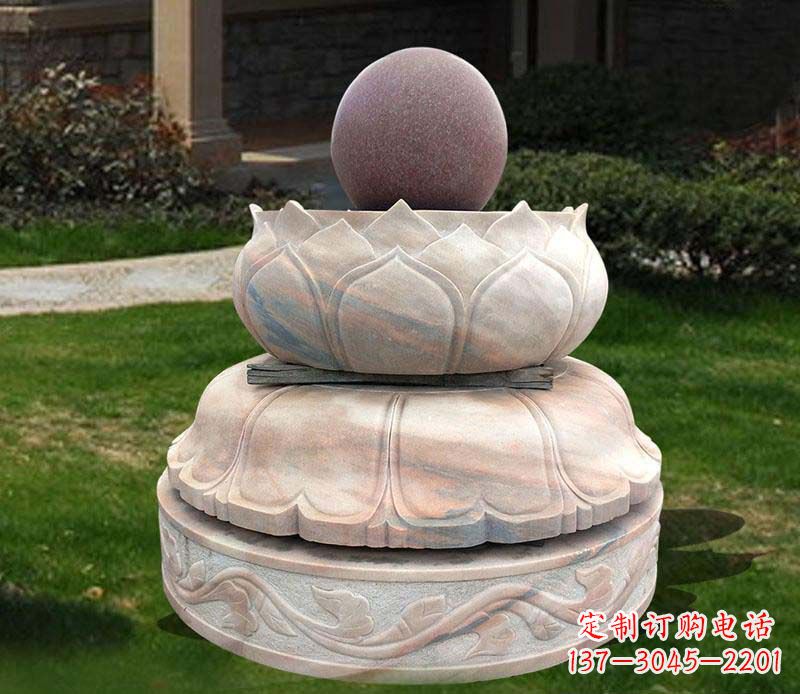 菏泽石雕小区风水球雕塑