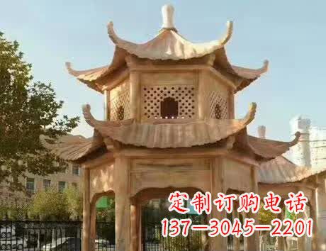 菏泽石雕小区景观双层凉亭