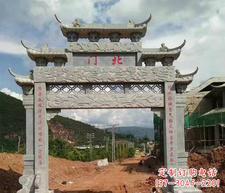 菏泽石牌坊单门牌坊石雕