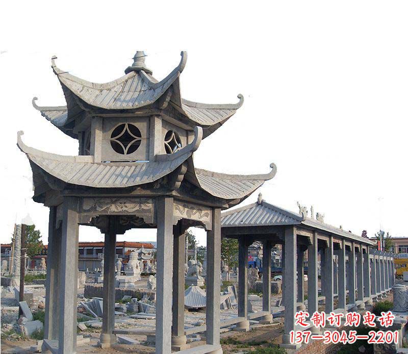 菏泽双层仿古凉亭石雕