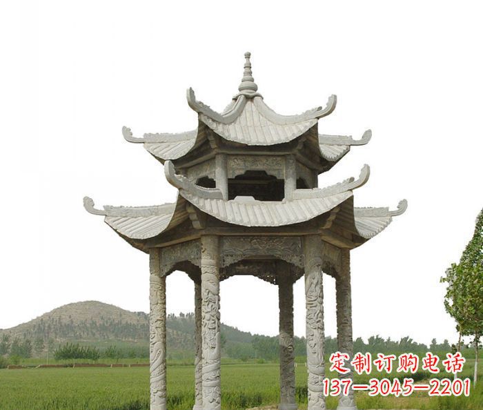 菏泽双层仿古石雕凉亭