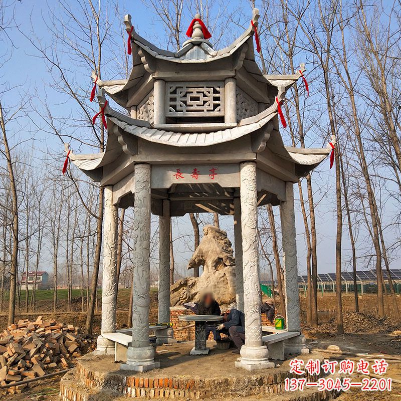 菏泽双层六角石凉亭
