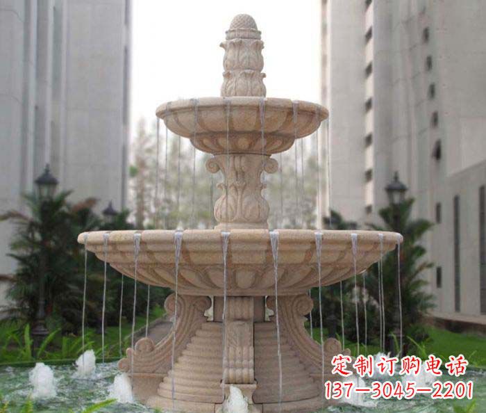 菏泽双层喷泉小区石雕