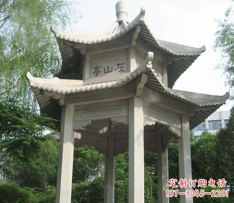 菏泽双层石凉亭石雕