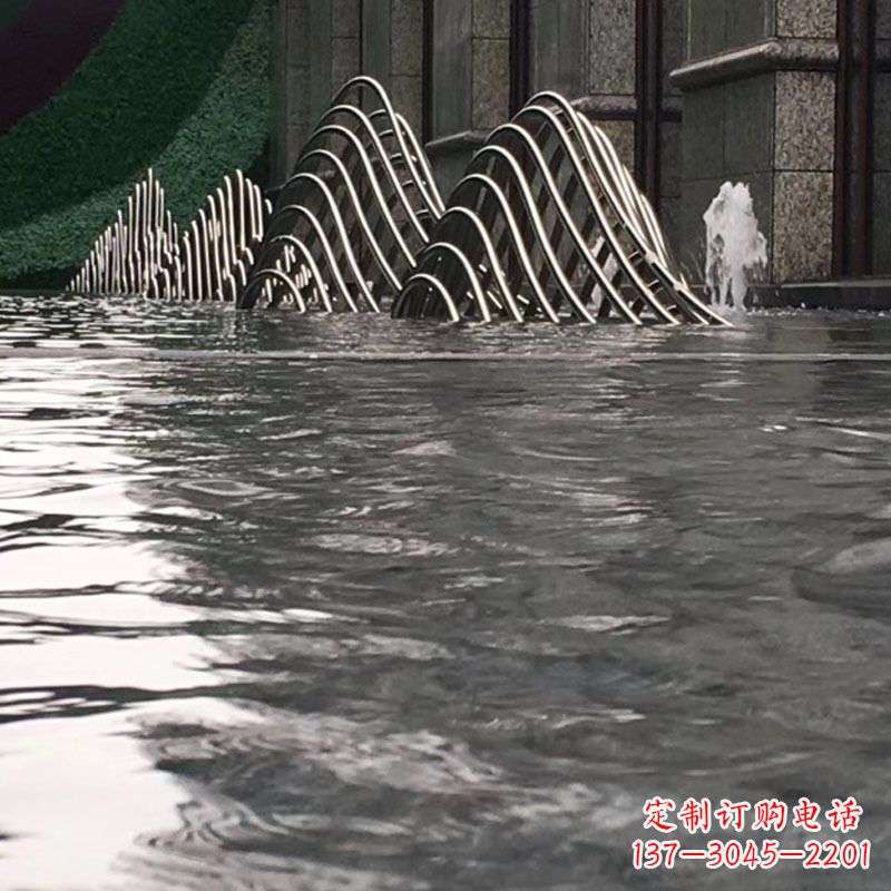 菏泽水池水景假山不锈钢