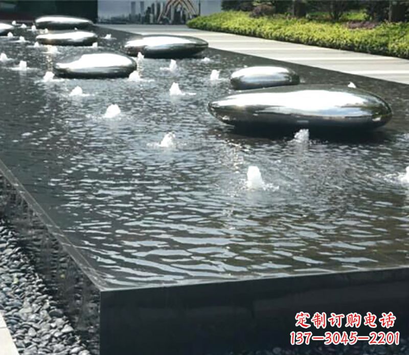菏泽水滴水池不锈钢雕塑