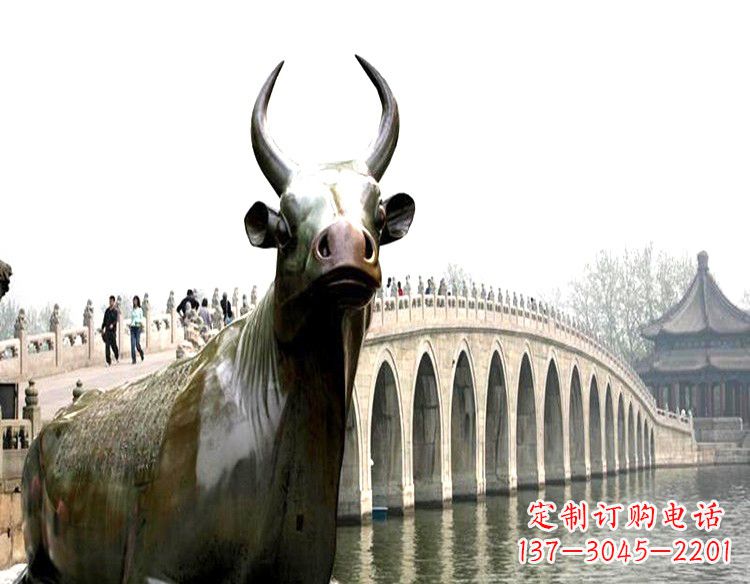 菏泽水牛铜雕景观
