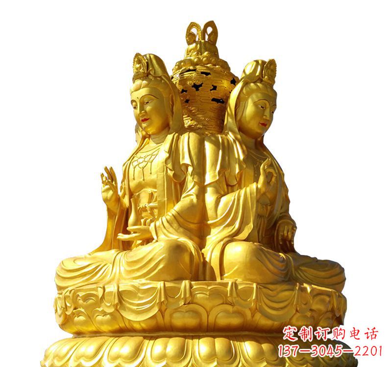 菏泽四面观音菩萨铜像