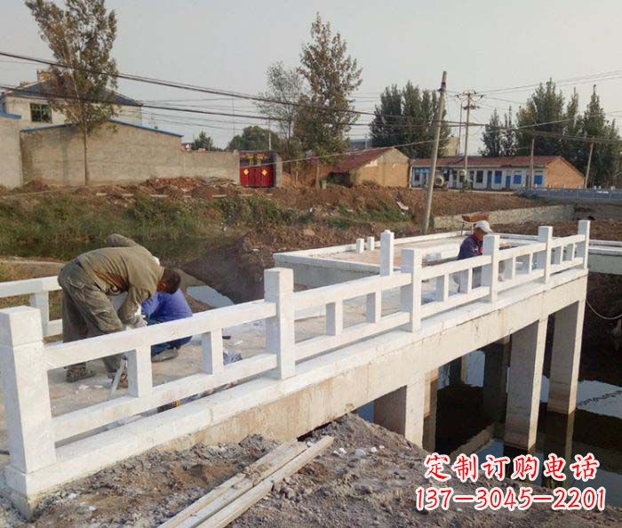 菏泽寺庙景观汉白玉栏板石雕 