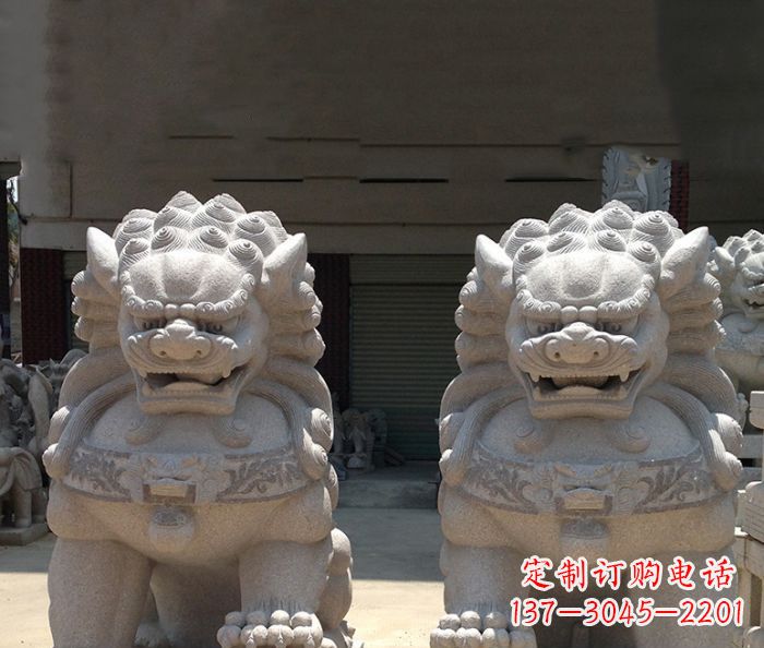 菏泽寺庙景观仿古镇宅石狮子