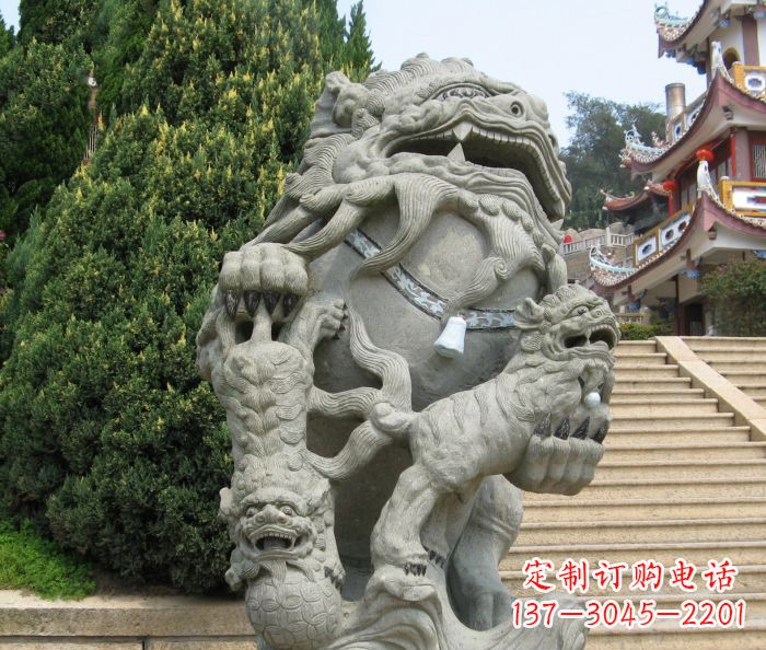菏泽寺庙景观狮子石雕
