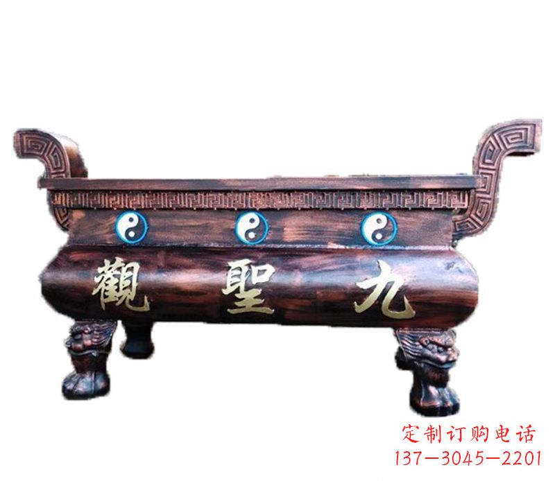 菏泽寺庙九龙香炉铜雕