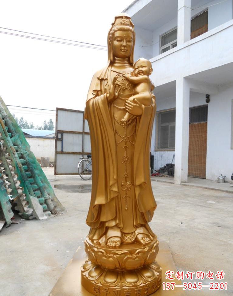 菏泽寺庙立式送子观音铜雕