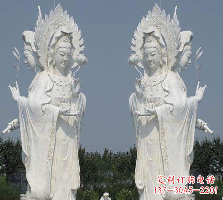 菏泽寺庙三面观音菩萨雕塑