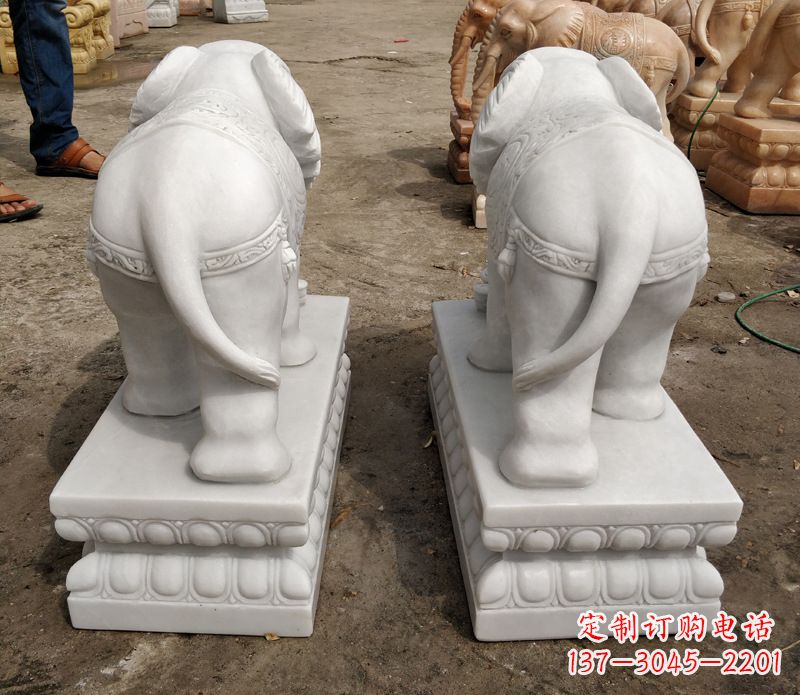 菏泽寺庙石雕大象