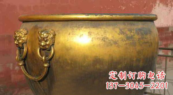 菏泽寺庙水缸铜雕 (2)