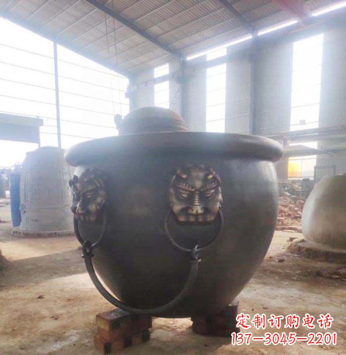 菏泽寺庙水缸铜雕