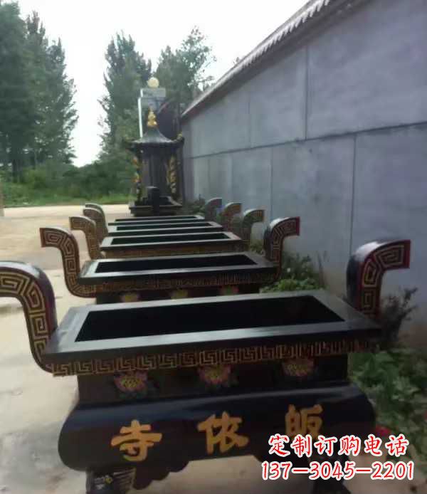 菏泽寺庙四足方形香炉铜雕