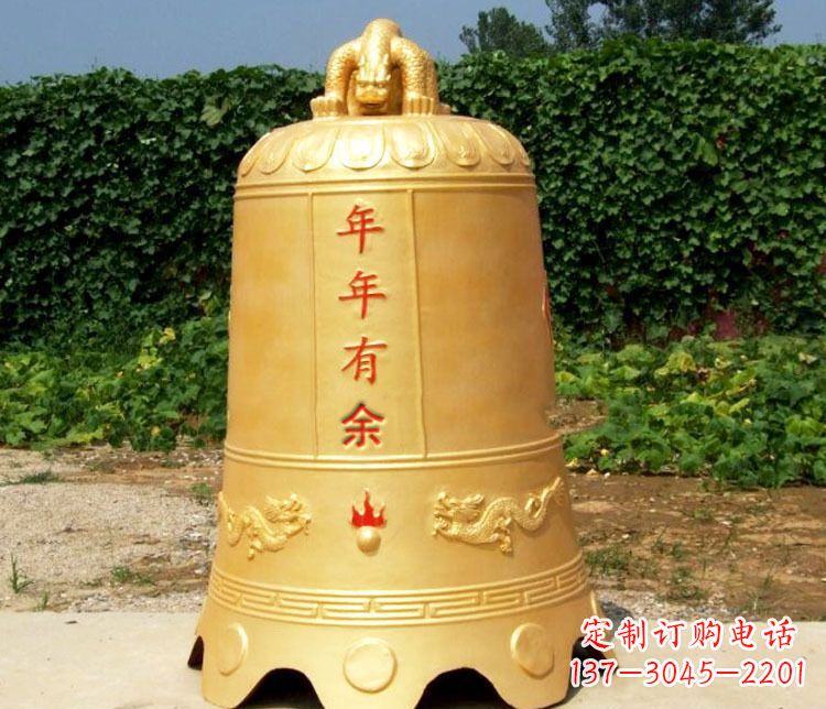 菏泽寺庙铜钟雕塑 (2)