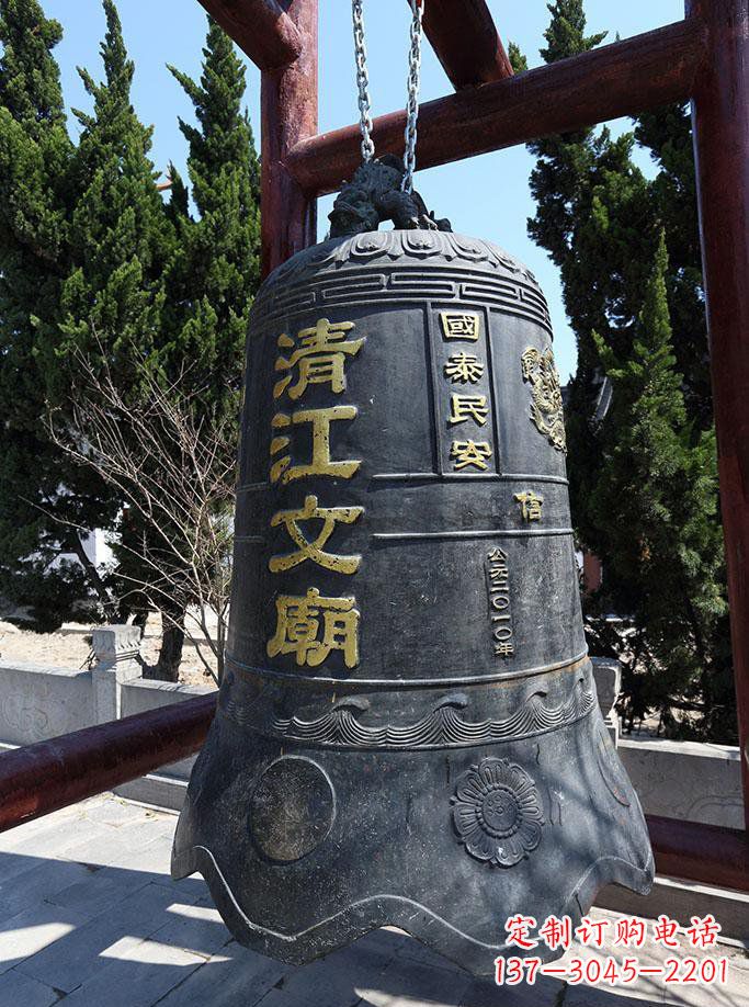 菏泽寺庙铜钟雕塑 (5)