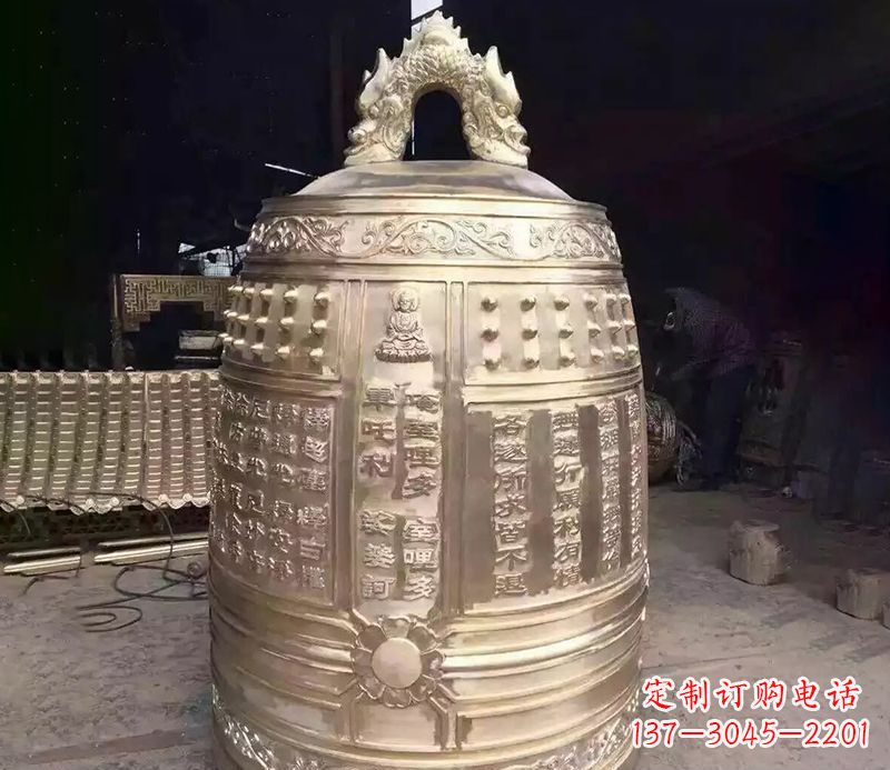 菏泽寺庙铜钟雕塑 (3)