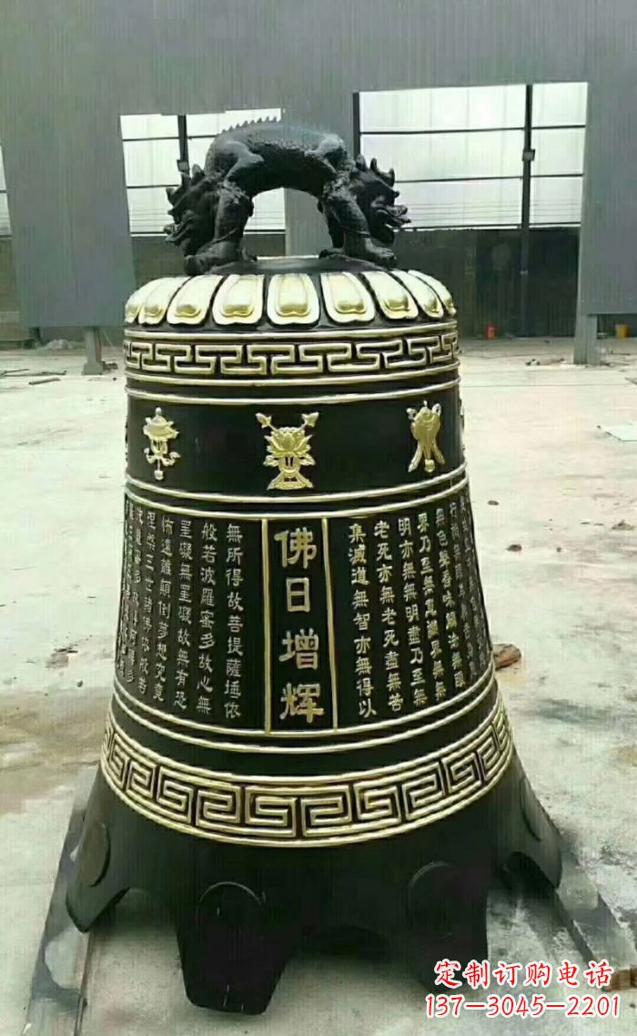 菏泽寺庙铜钟雕塑 (6)