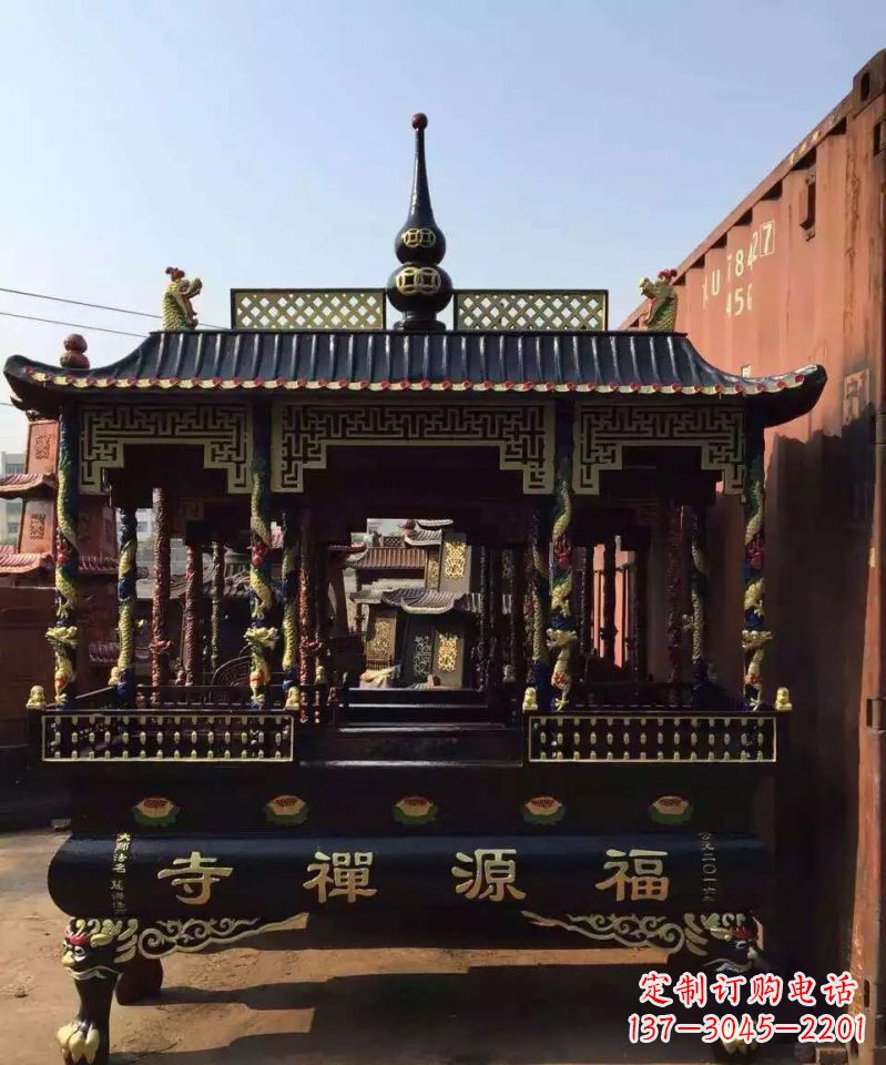 菏泽寺庙香炉铜雕 (2)