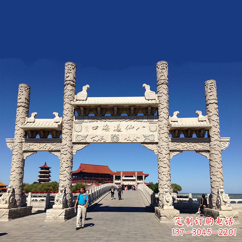 菏泽寺院大门无楼石牌坊
