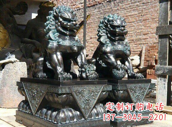 菏泽天安门狮子铜雕塑
