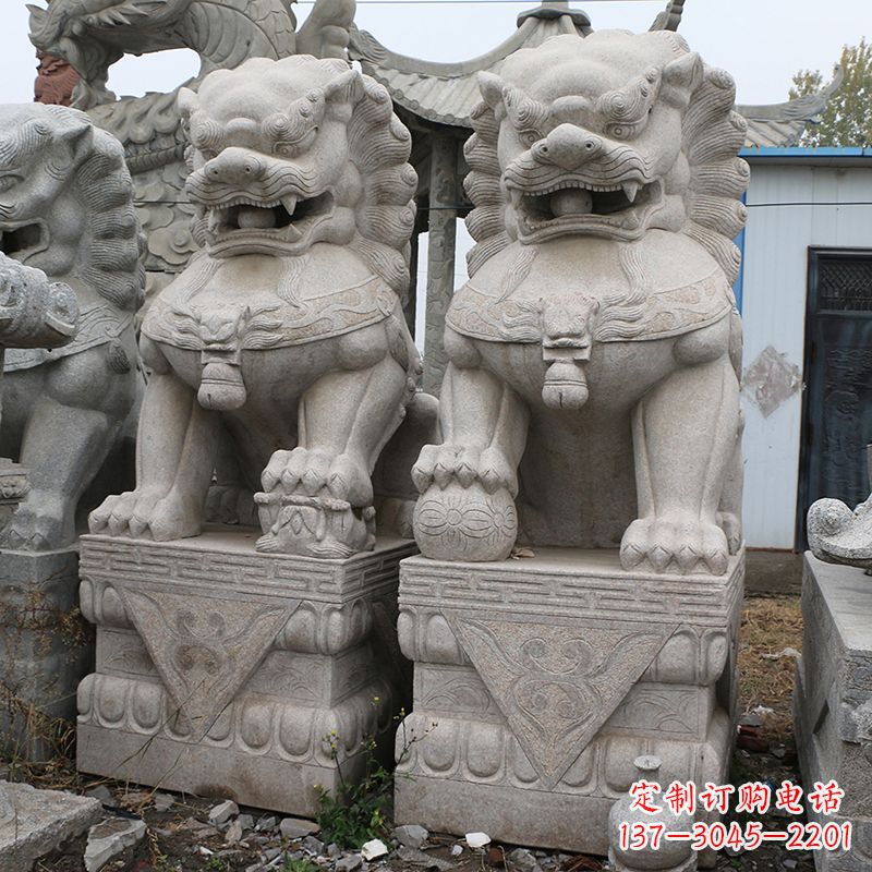 菏泽天安门狮子石雕塑
