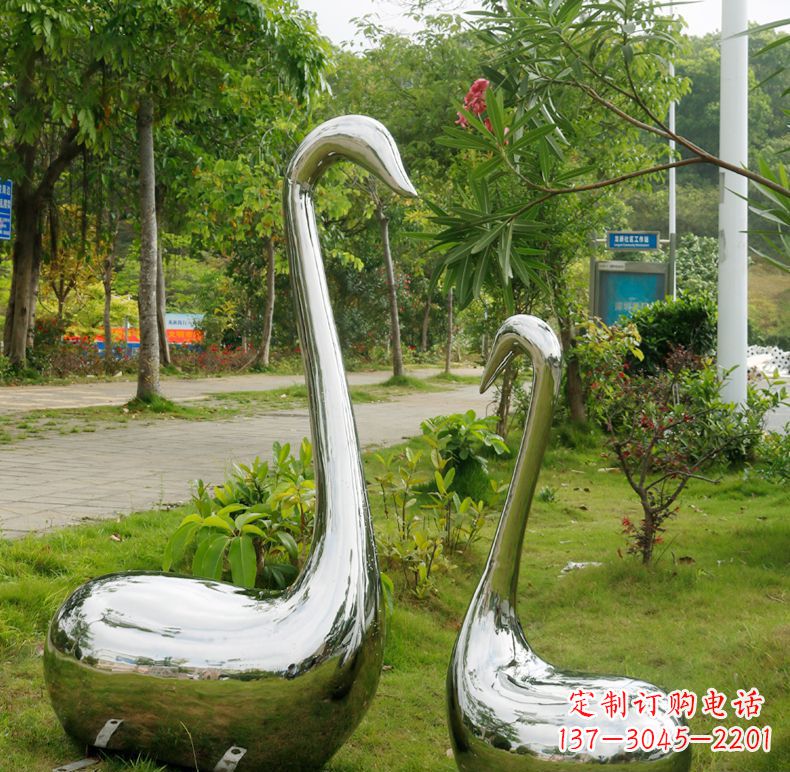 菏泽天鹅抽象不锈钢雕塑