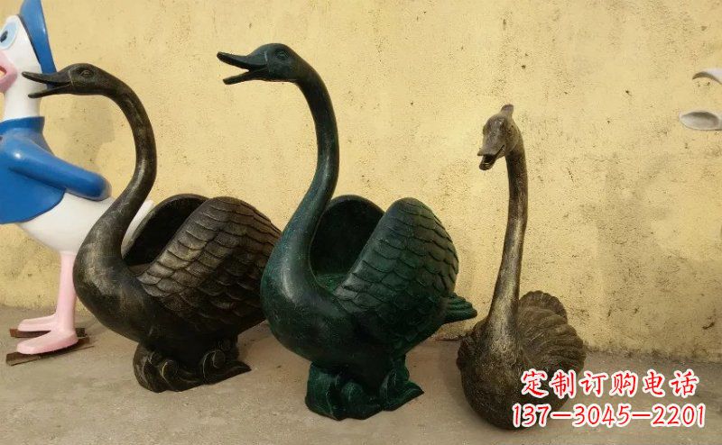 菏泽天鹅动物铜雕 (3)