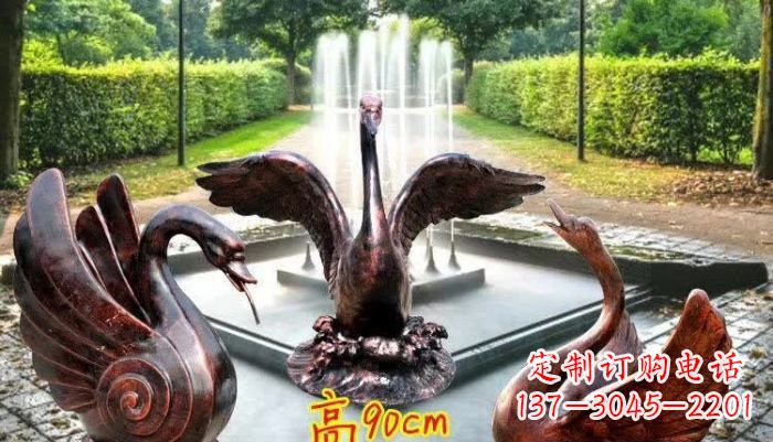 菏泽天鹅喷泉铜雕塑