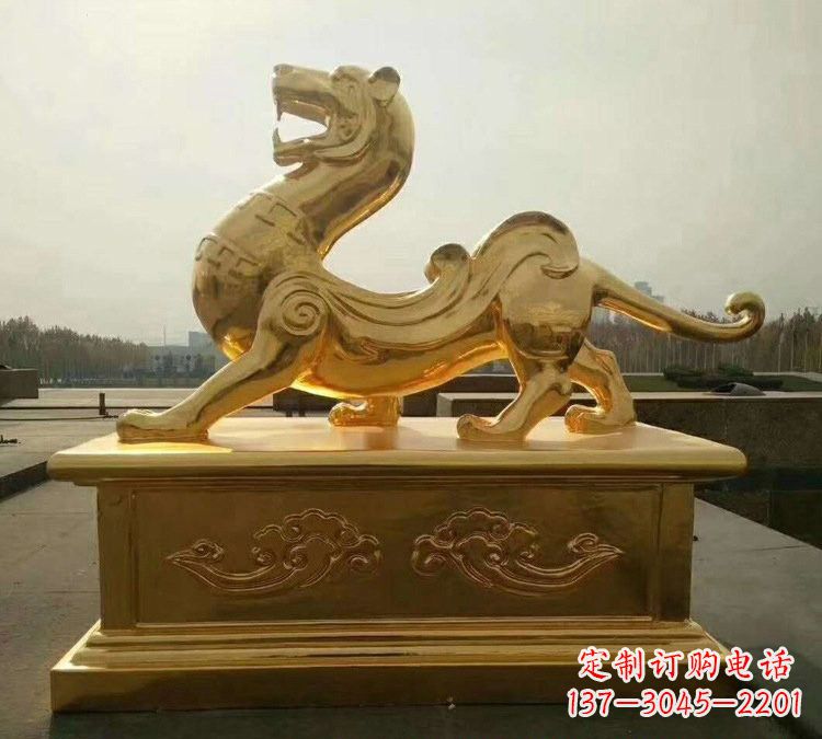 菏泽贴金古代神兽青龙雕塑