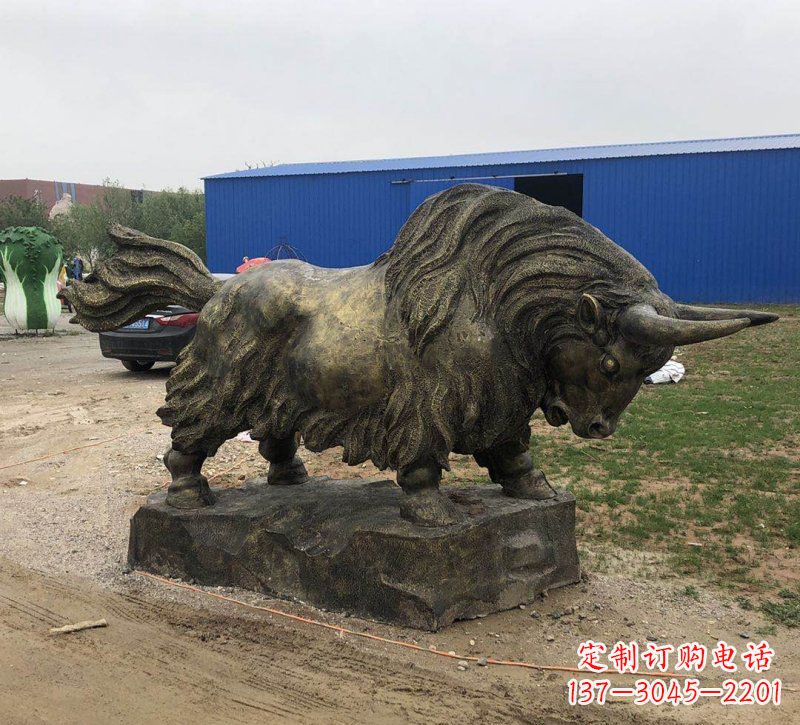菏泽铜雕奔牛雕塑