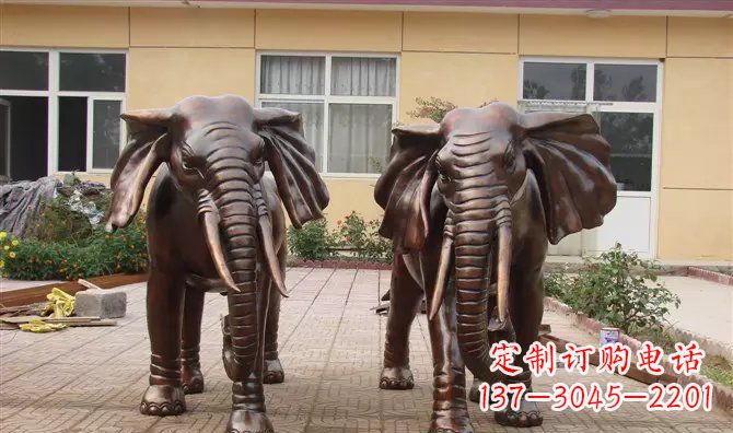 菏泽铜雕大象公司门口动物雕塑