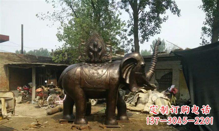 菏泽铜雕大象平安吉祥公园动物雕塑