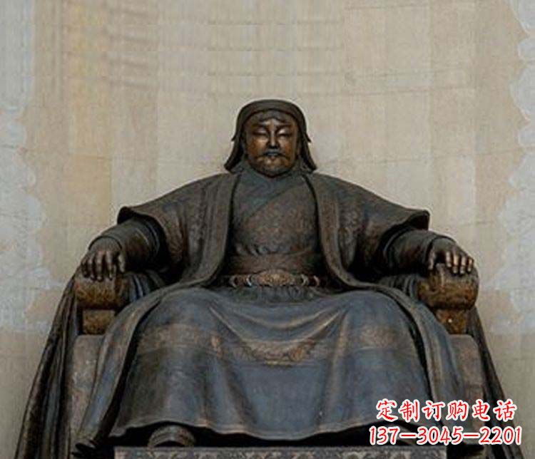 菏泽铜雕大型成吉思汗雕塑