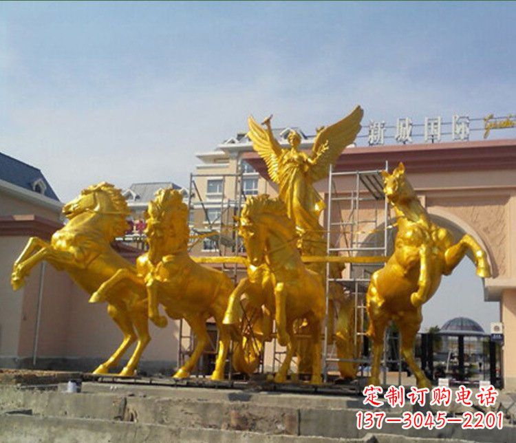 菏泽铜雕广场阿波罗战马雕塑